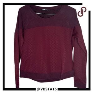 The North Face Women's Burgundy / Red Panel Designer LS Sweatshirt Size‎ Large